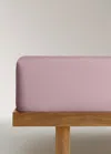 Mango Home Percale Cotton Fitted Sheet For 150 Cm Bed Plum