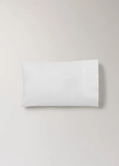 Mango Home Percale Cotton Pillowcase With Picueta Detail White