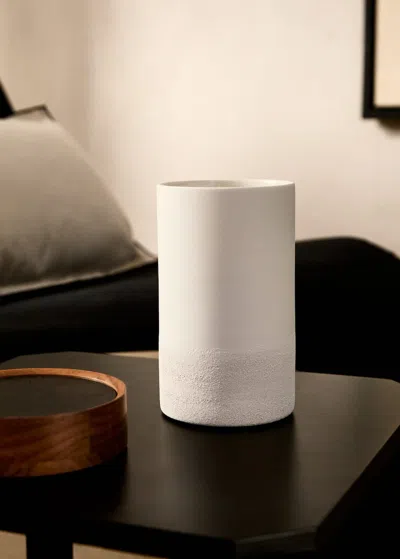 Mango Home Small Crackle Glaze Earthenware Vase White
