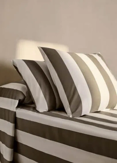 Mango Home Taie Doreiller Marron Moyen - Home - 60x60cm -