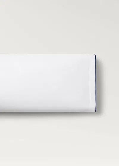 Mango Home Cotton Percale Pillowcase With Contrasting Overlock Stitching 45x110 Cm Blue