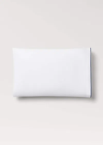 Mango Home Cotton Percale Pillowcase With Contrasting Overlock Stitching 50x75 Cm Blue