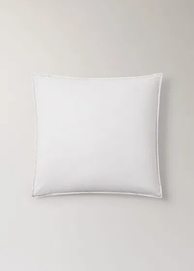 Mango Home Pillowcase In Washed Cotton Percale With Zigzag Stitching, 60x60 Cm Off White