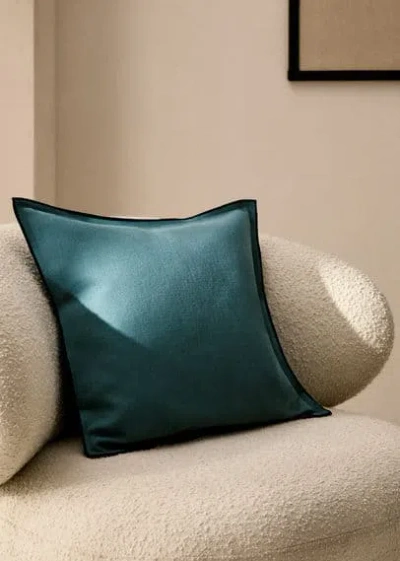Mango Home Piping Cotton Linen Cushion Cover Emerald Green