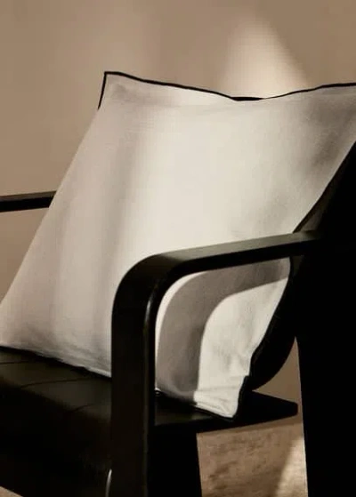 Mango Home Housse De Coussin Coton Et Lin Overlock Languette 50x50 Cm Gris Clair/pastel - Home - 50x50cm - Mang