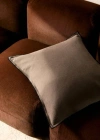 Mango Home Piping Cotton Linen Cushion Cover Medium Brown