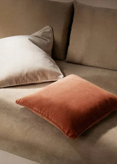 Mango Home Plain Cotton Cushion Cover 45x45cm Caramel In Brown