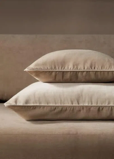 Mango Home Plain Cotton Cushion Cover 45x45cm Ecru In Neutral