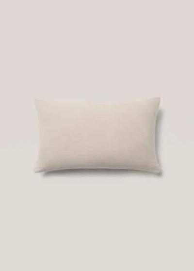 Mango Home Plain Cotton Cushion Cover 30x50cm Sand In White