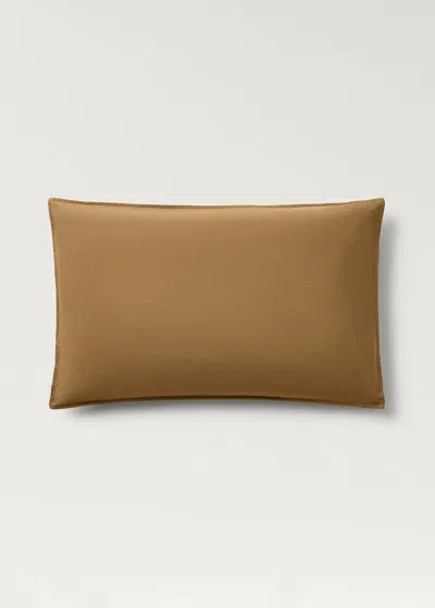 Mango Home Poplin Cotton Pillowcase With Double Topstitching 50x75cm Caramel