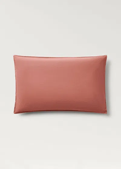 Mango Home Poplin Cotton Pillowcase With Double Topstitching 50x75cm Medium Pink
