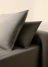 Mango Home Poplin Cotton Pillowcase With Double Topstitching 60x60cm Medium Grey