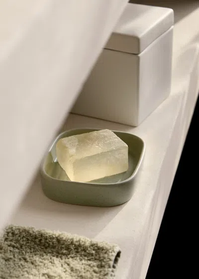 Mango Home Striped Stoneware Soap Dish Grey