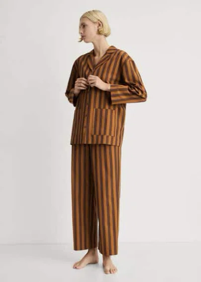 Mango Home Pyjama Shirt Brown