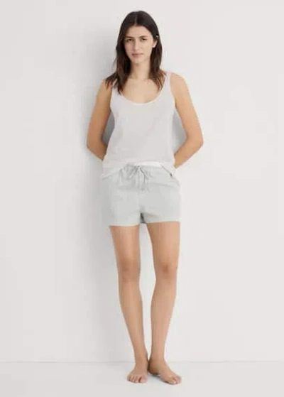 Mango Home Pyjama Top With Straps In Light/pastel Grey