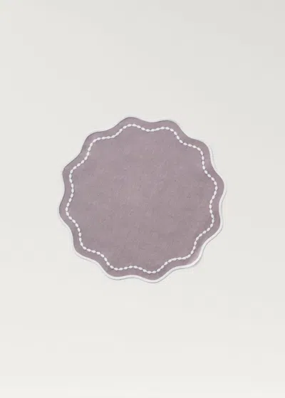 Mango Home Resinated Linen Placemat With Waves Light/pastel Grey