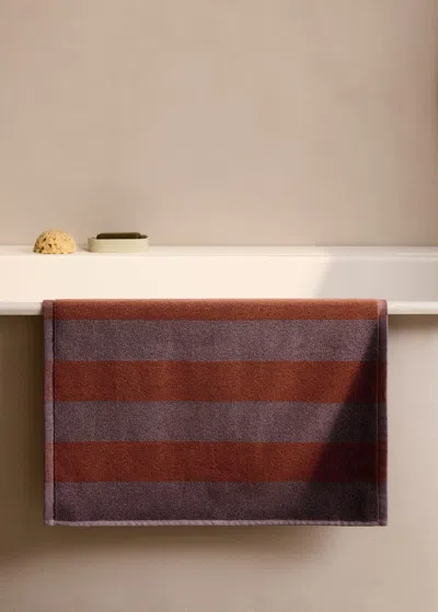 Mango Home Reversible Bicolor Stripe Bath Rug Medium Pink