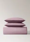 Mango Home Reversible Cotton Percale Duvet Cover For 180/200 Cm Bed Plum In Pink