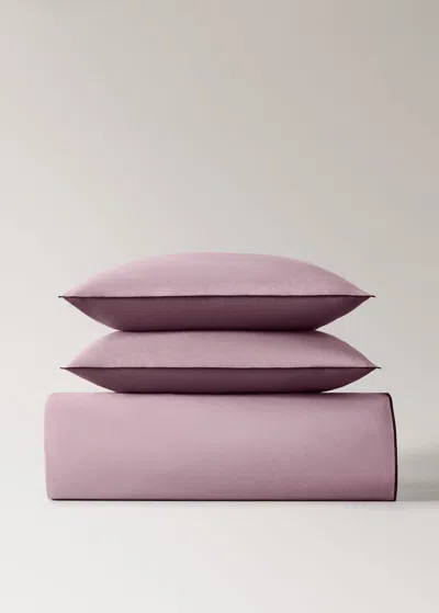 Mango Home Reversible Cotton Percale Duvet Cover For 180/200 Cm Bed Plum