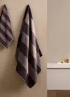 Mango Home Reversible Two-tone Striped Bath Towel Plum