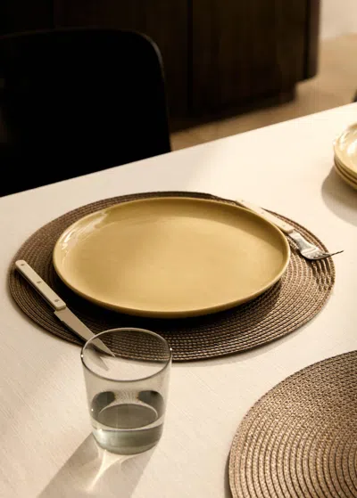 Mango Home Round Placemat With Embossed Texture Brown