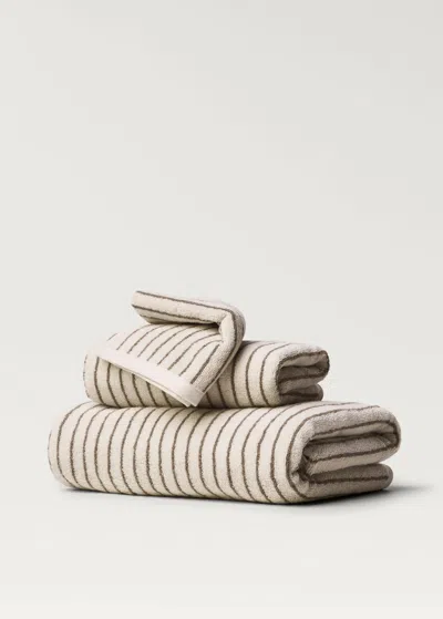 Mango Home Two-tone Stripe Guest Towel Beige