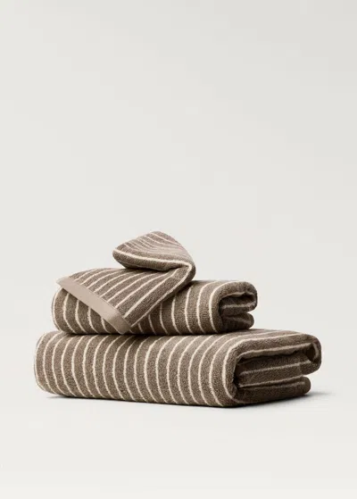 Mango Home Two-tone Stripe Guest Towel Medium Brown