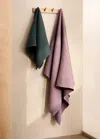 Mango Home Washed Waffle Cotton Bath Towel Plum