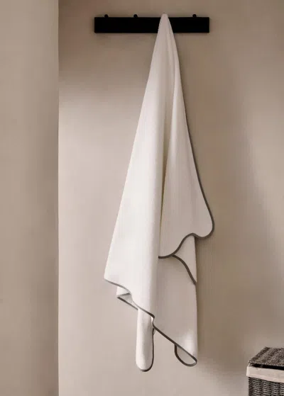 Mango Home Rice Stitch Wave Bath Towel White