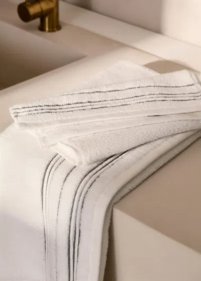 Mango Home Striped Border Washbasin Towel White