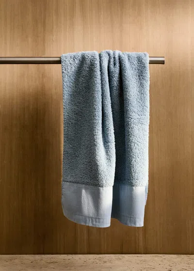 Mango Home Hand Towel With Linen Border Sky Blue