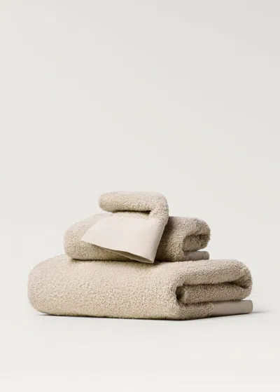 Mango Home Hand Towel With Linen Border Sand