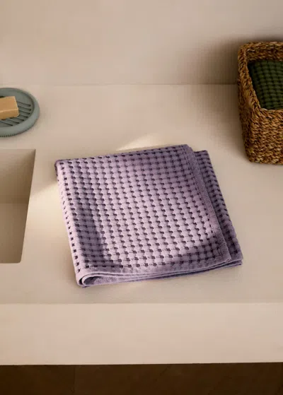 Mango Home Washed Waffle Cotton Hand Towel Plum