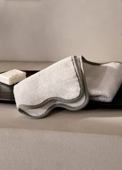 Mango Home Rice Stitch Wave Washbasin Towel White