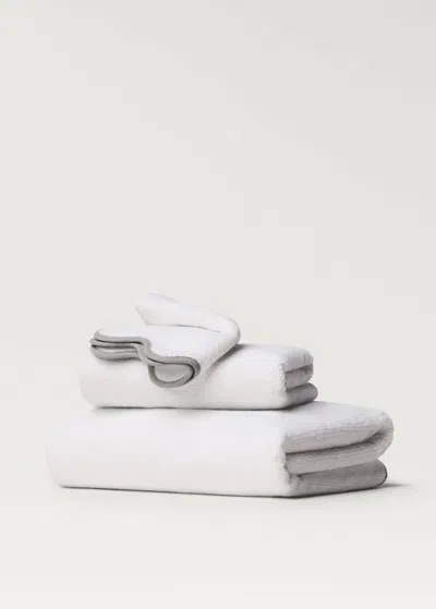 Mango Home Rice Stitch Wave Hand Towel White