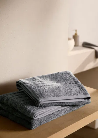 Mango Home Terry Cotton Towel Grey