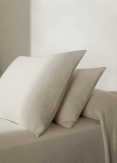 Mango Home Taie D'oreiller Coton Gaze 50x75 Cm Gris Clair/pastel - Home - 50x75cm -  In Gray