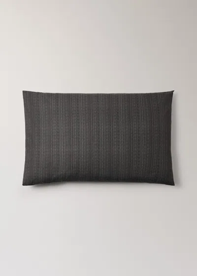 Mango Home Two Tailoring Print Percale Cotton Pillow Cases 50x75cm Chocolate In Black