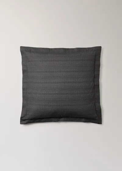 Mango Home Two Tailoring Print Percale Cotton Pillow Cases 60x60cm Chocolate In Black