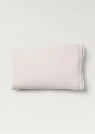 Mango Home Pillowcase With Embroidered Trim 50x75 Cm Light/pastel Grey