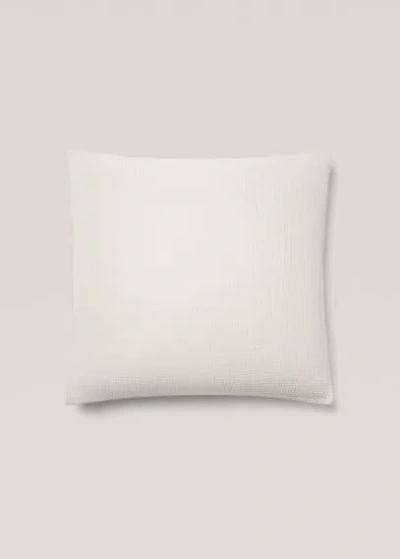Mango Home Taie D'oreiller Coton Gaze 60x60 Cm Gris Clair/pastel - Home - 60x60cm -  In White