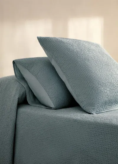 Mango Home Percale Cotton Waffle Pillowcase 60x60 Cm Aqua Green
