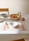 MANGO HOME - SET DE TABLE COTON RAYURE TISSÉE GRENAT - 35X50CM - HOME