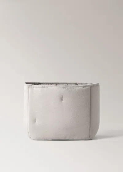 Mango Home Small Quilted Cotton Basket Grey In Gray
