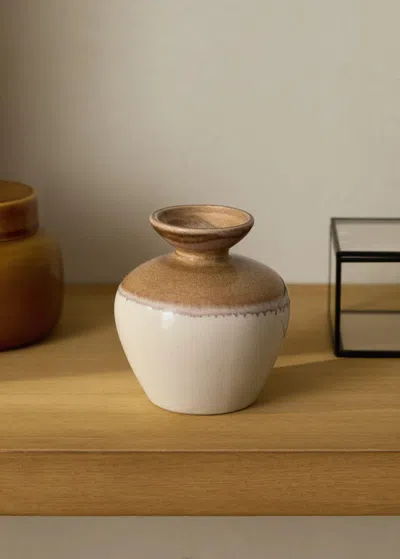 Mango Home Small Stoneware Vase Beige