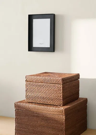 Mango Home Small Thin Rattan Box Brown