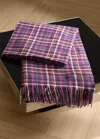 Mango Home Soft Fringed Check Blanket Blackberry