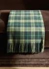 Mango Home Soft Fringed Check Blanket Green