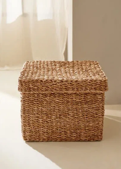 Mango Home Square Basket With Lid 33x25cm Brown