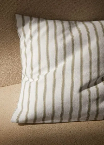 Mango Home Striped Cotton Cushion Cover 45x45cm White